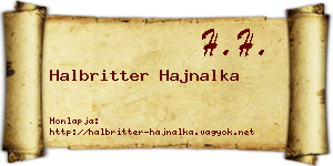 Halbritter Hajnalka névjegykártya