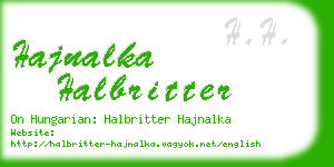 hajnalka halbritter business card